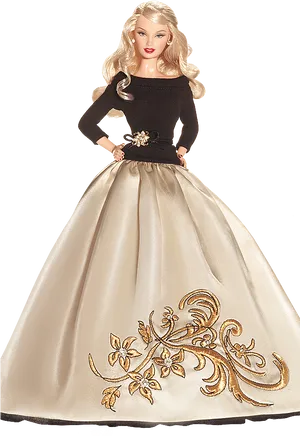 Elegant Barbiein Gown PNG Image