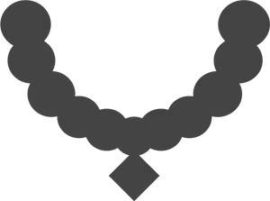 Elegant Black Beaded Necklace PNG Image
