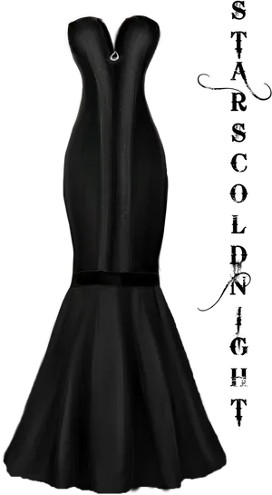 Elegant Black Cocktail Dress PNG