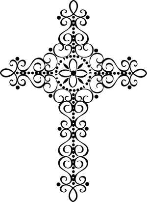 Elegant Black Cross Design PNG Image