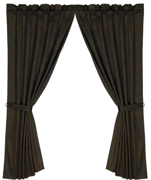 Elegant Black Curtains Open PNG Image