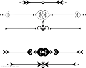 Elegant Black Decorative Dividers PNG Image