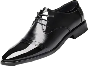 Elegant Black Dress Shoe PNG Image