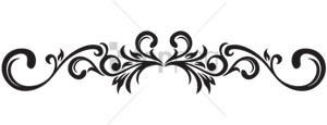 Elegant Black Floral Border Design PNG Image