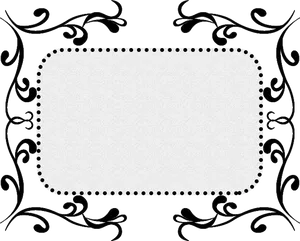 Elegant Black Floral Frame PNG Image