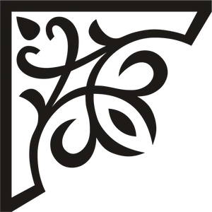 Elegant Black Floral Ornament Vector PNG Image