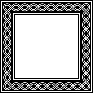 Elegant Black Framewith Chain Pattern PNG Image