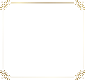 Elegant Black Gold Corner Page Border PNG Image