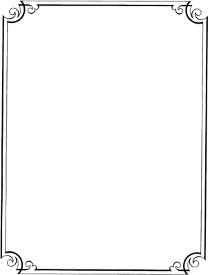 Elegant Black Page Border PNG Image