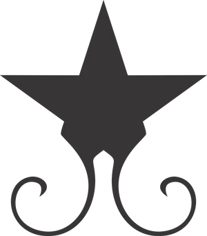 Elegant Black Star Design PNG Image