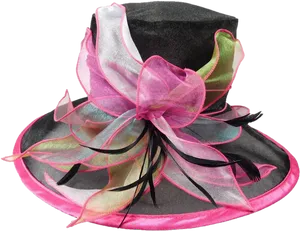 Elegant Blackand Pink Hat PNG