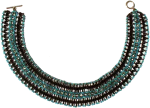 Elegant Blackand Turquoise Beaded Necklace PNG Image