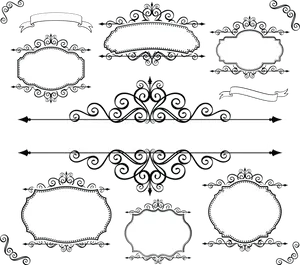 Elegant Blackand White Frame Collection PNG Image