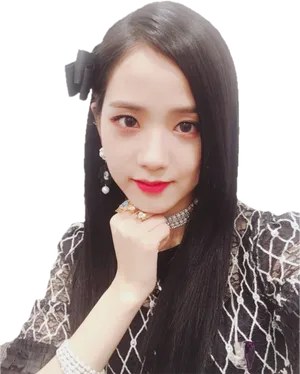 Elegant Blackpink Member Portrait PNG Image