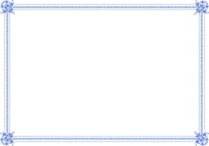 Elegant Blue Certificate Border PNG Image