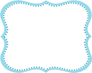 Elegant Blue Dotted Frame PNG Image