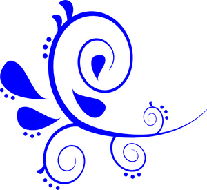 Elegant_ Blue_ Floral_ Flourish PNG Image