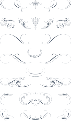 Elegant Blue Flourishes Design PNG Image