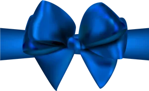 Elegant Blue Ribbon Bow PNG Image