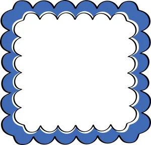 Elegant Blue Scalloped Frame PNG Image