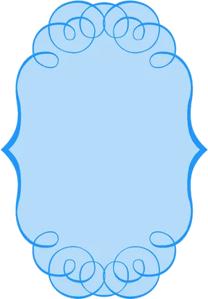 Elegant Blue Scrollwork Frame PNG Image