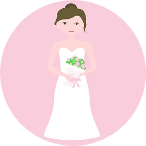 Elegant Bride Cartoon Vector PNG Image