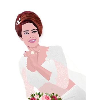 Elegant Bride Illustration PNG Image