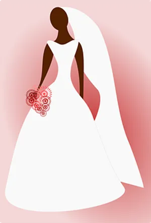 Elegant Bride Vector Illustration PNG Image