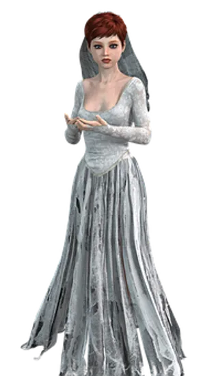 Elegant Bride3 D Character PNG Image