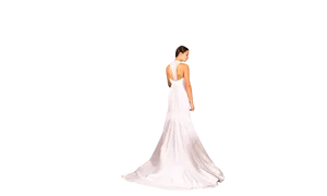 Elegant Bridein White Gown PNG Image