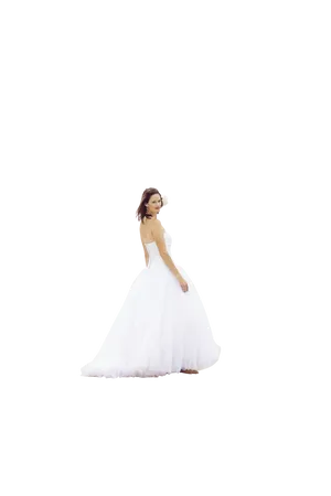 Elegant Bridein White Gown PNG Image