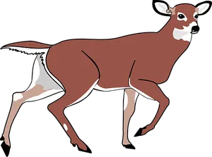 Elegant Brown Deer Illustration PNG Image