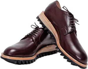 Elegant Brown Leather Dress Shoes PNG Image