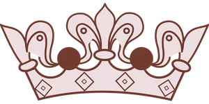 Elegant Brownand Beige Crown Graphic PNG Image