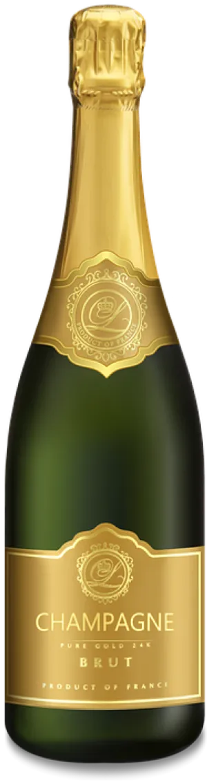 Elegant Champagne Bottle PNG Image