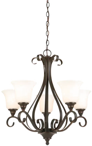 Elegant Chandelierwith Frosted Glass Shades PNG Image