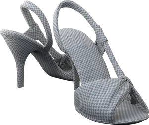 Elegant Checkered High Heel Sandals PNG Image