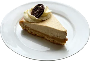 Elegant Cheesecake Slice PNG Image