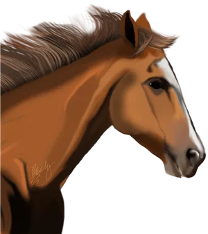 Elegant Chestnut Horse Portrait PNG Image