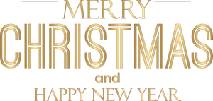 Elegant Christmas New Year Greeting PNG Image