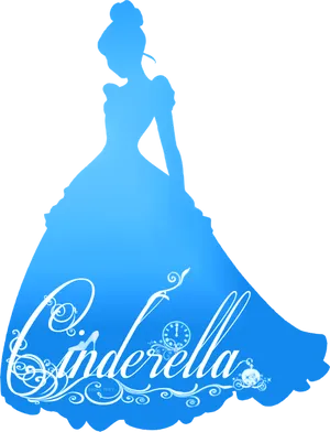 Elegant Cinderella Silhouette PNG Image