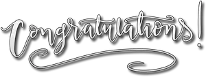 Elegant Congratulations Calligraphy PNG Image