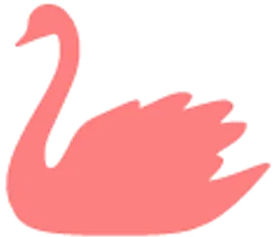 Elegant Coral Swan Silhouette PNG Image