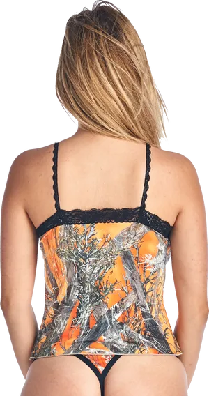 Elegant Corset Back View PNG Image