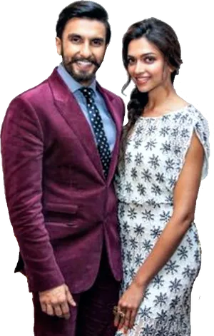 Elegant Couple Event Attire PNG Image