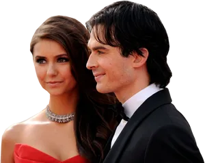 Elegant Couple Red Carpet Event PNG Image