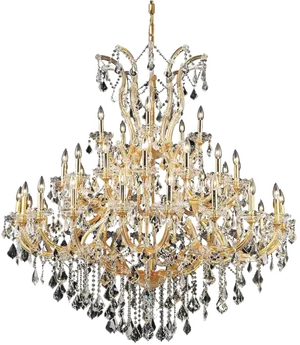 Elegant Crystal Chandelier PNG Image