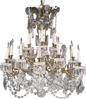 Elegant Crystal Chandelier PNG Image