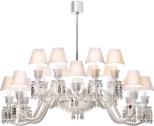 Elegant Crystal Chandelier Lighting PNG Image