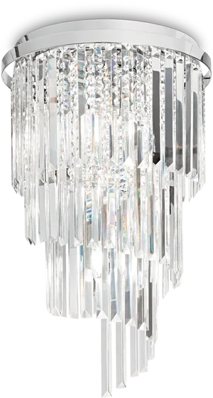 Elegant Crystal Chandelier Lighting PNG Image